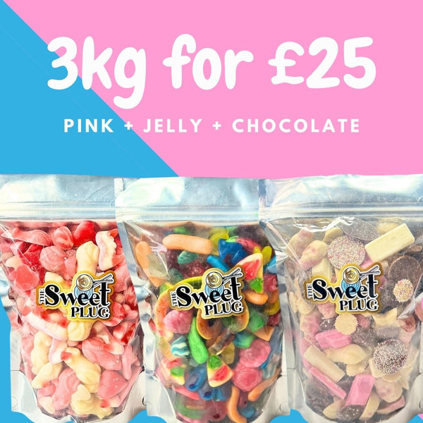 3kg for £25! 1kg Pink + 1kg Jelly + 1kg Chocolate