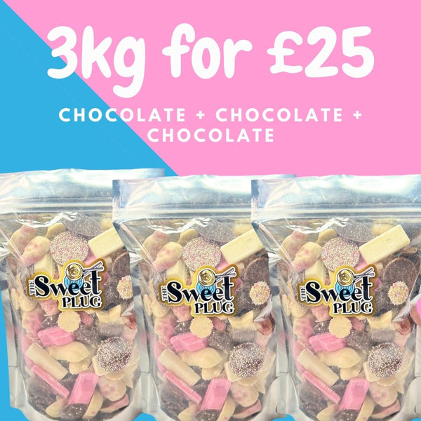 3kg for £25! 1kg Chocolate + 1kg Chocolate + 1kg Chocolate