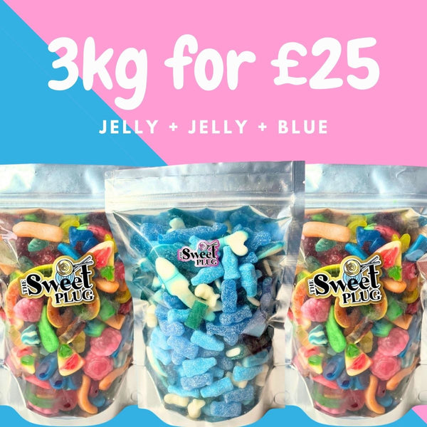 3kg for £25! 1kg Jelly + 1kg Jelly + 1kg Blue