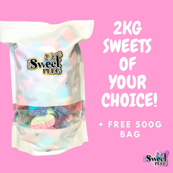 2KG Sweet Bag + Free 500g Bag of Sweets!