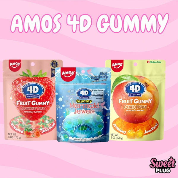 Amos 4D Fruit Gummy Burst Candy Bag - 6oz (170g)