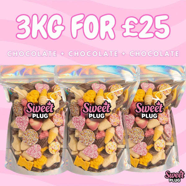 3kg for £25! 1kg Chocolate + 1kg Chocolate + 1kg Chocolate