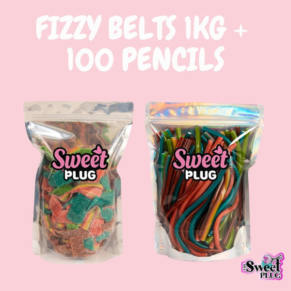 Fizzy Belts 1kg + 100 Pencils