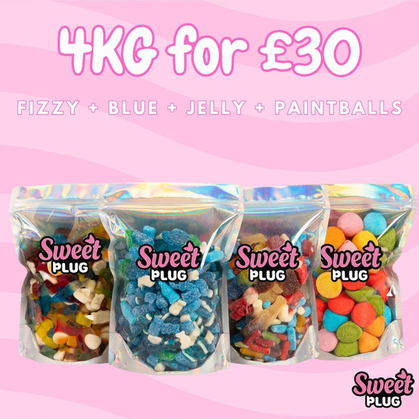 4kg Sweet Bundle - 1kg Fizzy + 1kg Blue + 1kg Jelly + 1kg Paintballs