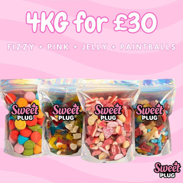 4kg Sweet Bundle - 1kg Fizzy + 1kg Pink + 1kg Jelly + 1kg Paintballs