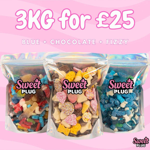3kg for £25! 1kg Blue + 1kg Jelly + 1kg Chocolate