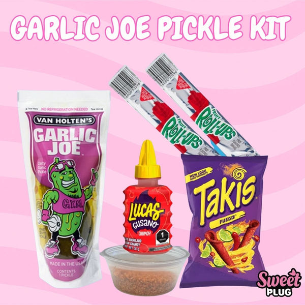 Garlic Joe Van Holten's Pickle Kit - Lucas Chamoy, Tajin, Takis, Van Holten, Fruit Roll Up