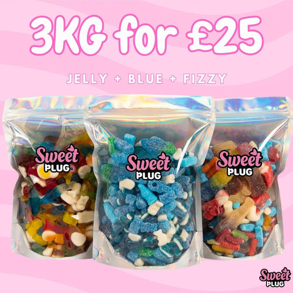 3kg for £25! 1kg Fizzy + 1kg Jelly + 1kg Blue