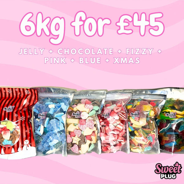 JELLY + CHOCOLATE + FIZZY +  PINK + BLUE + XMAS Candy Bonbon