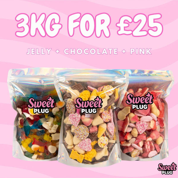 3kg for £25! 1kg Pink + 1kg Jelly + 1kg Chocolate