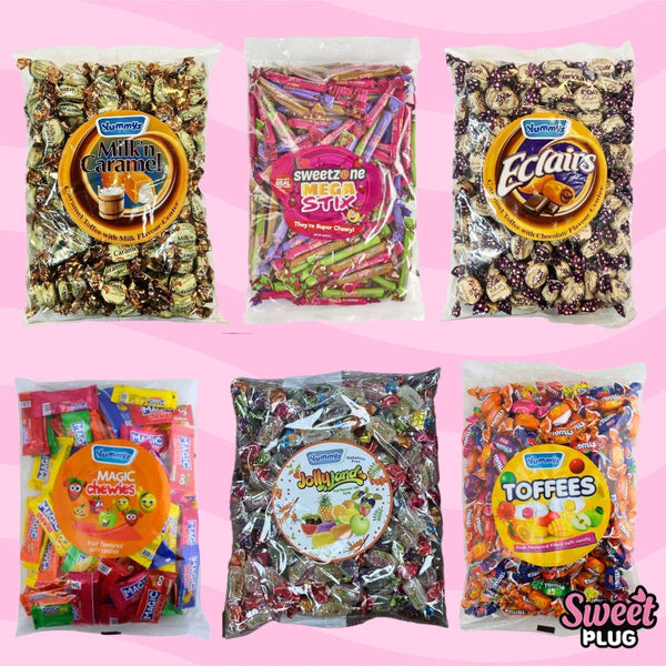6 Bags for £40! - Milk n Caramel, Magic Stix, Eclairs, Magic Chews, Jollyland, Toffees Candy Sweet Bags